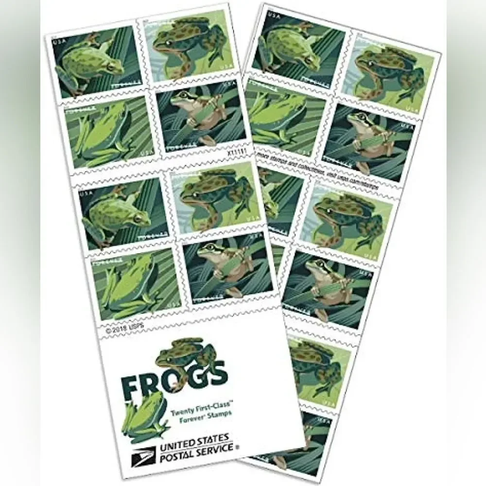 100 Frogs 2019 Forever Postage Stamps US Postal USPS Wedding Amphibians Mail